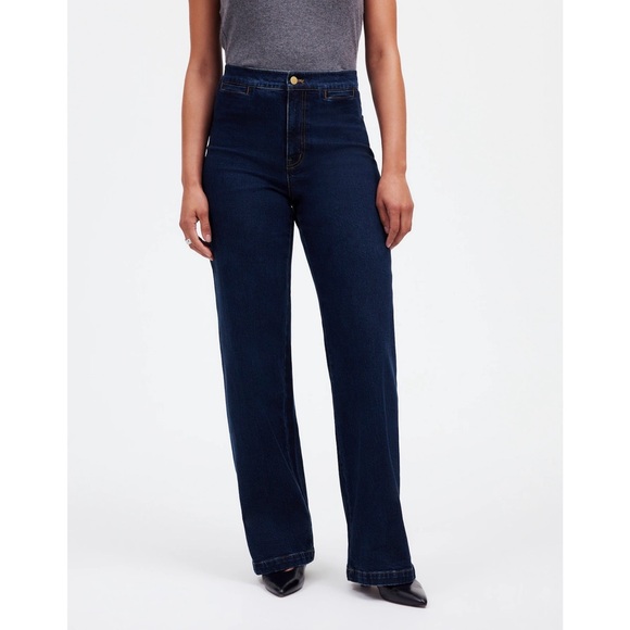 Madewell Denim - Madewell The Curvy Emmett Wide-Leg Jean in Leffers Wash: Welt Pocket Edition